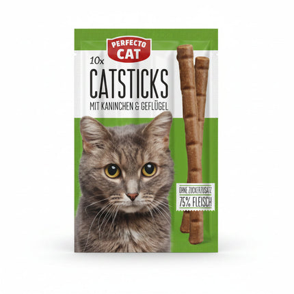 Yarrah Cat Catsticks packaging with a cat's face on the label