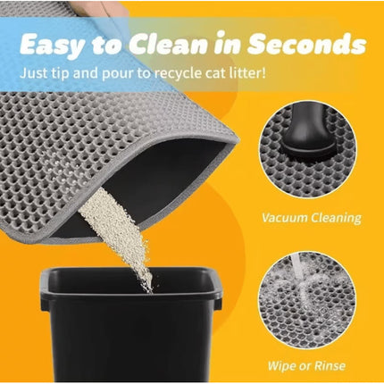 Double Layer Cat Litter Mat Waterproof Non Slip Pet Litter Trap Mat
